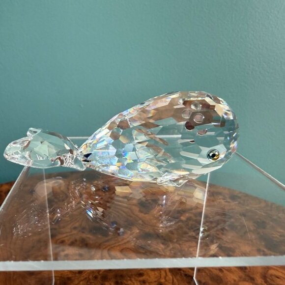 Swarovski 1987 Whale Silver Crystal 7628 NR 80 014483 With Box - Picture 2 of 10